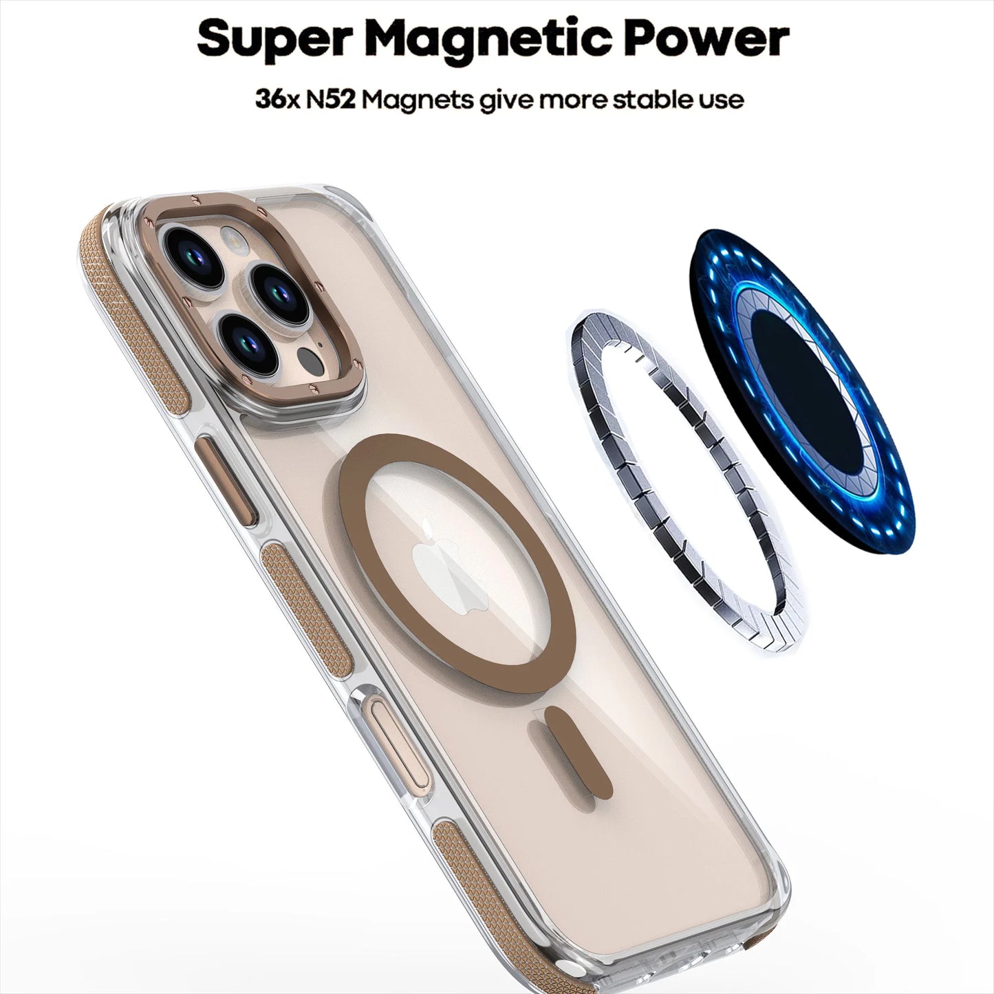 Shockproof Clear Magnetic iPhone Case