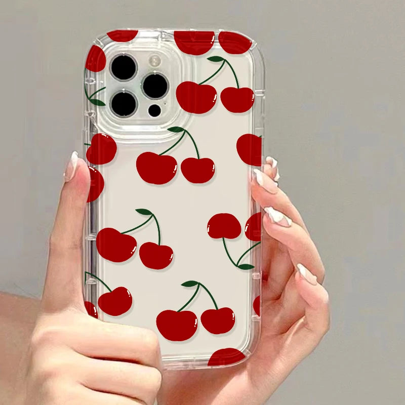 Transparent Fruit Soft Clear Phone Case For iPhone 11 15 13 17 12 14 16 Pro Max 7 8 Plus X XR XS SE 2020 3 TPU Shockproof Cover