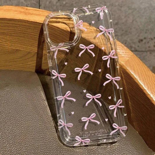 Cute Pink Heart Bow Phone Case