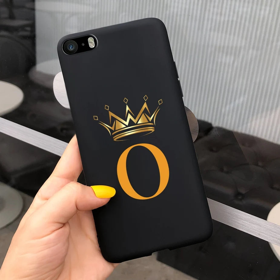 For iPhone 5 5s SE Case Cute Crown Letters Cover Soft Silicone Phone Case For iPhone SE 2020 2022 iPhone5 iPhoneSE Fundas Bumper