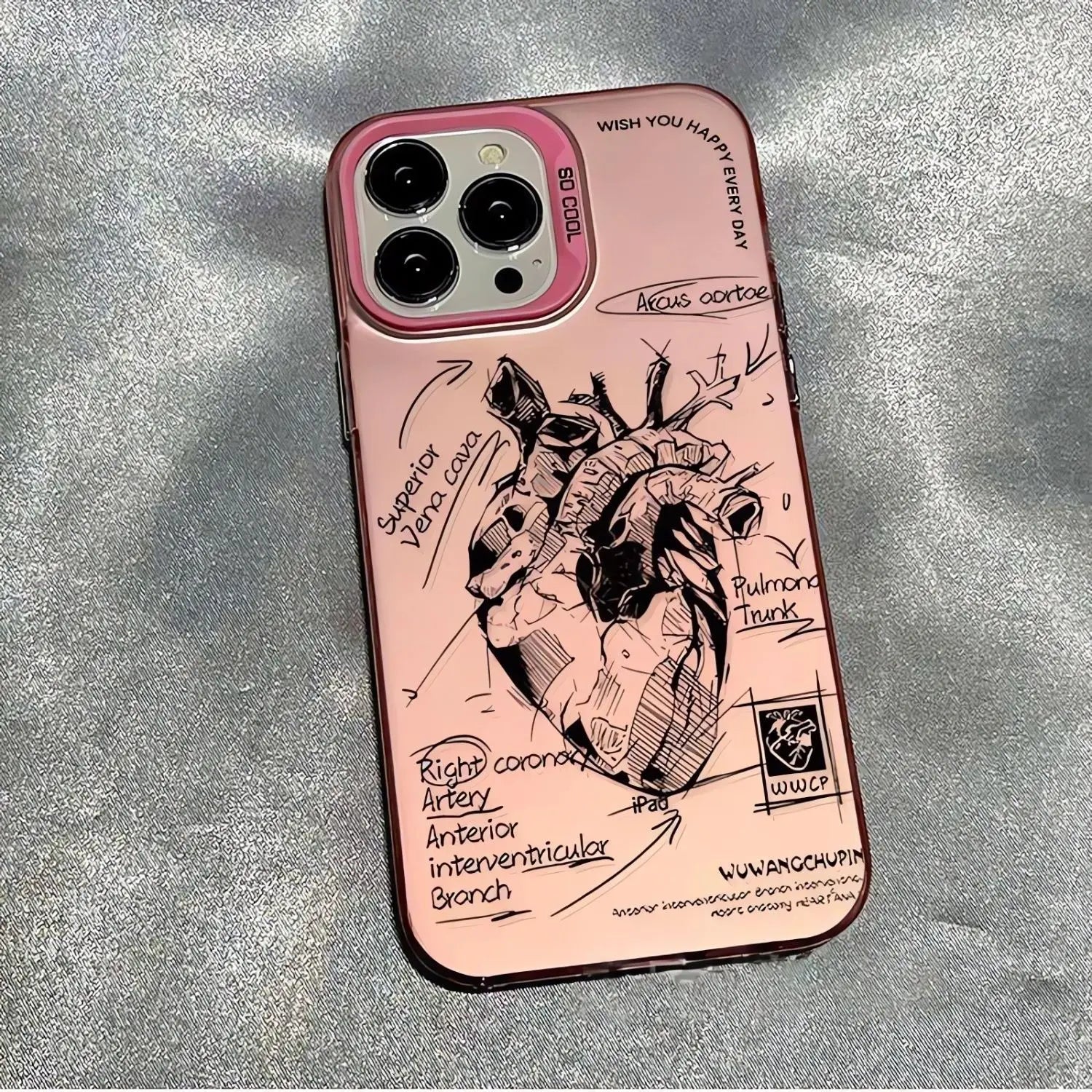 Heart Analysis Trend Phone Case for OPPO A16 A17 A18 A31 A37 A38 A55 A57 A58 A74 A76 A78 A94 A98 4G 5G Matte Shockproof Cover