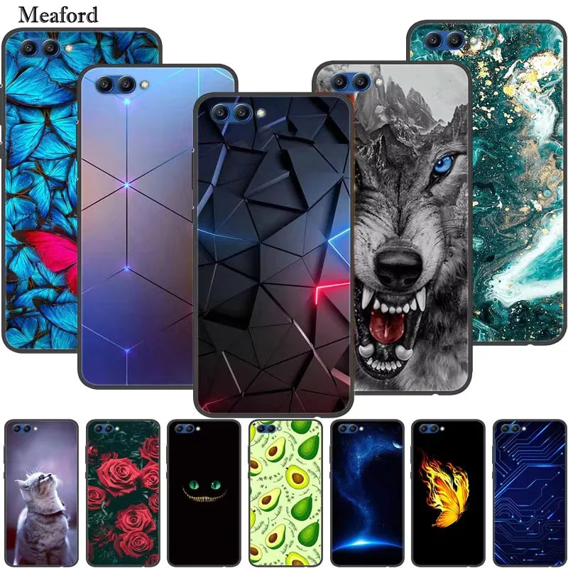 For Honor View 10 Case Luxury Silicone TPU Soft Cover Phone Case For Huawei Honor V10 Funda Shockproof Fashion Cartoon Coque