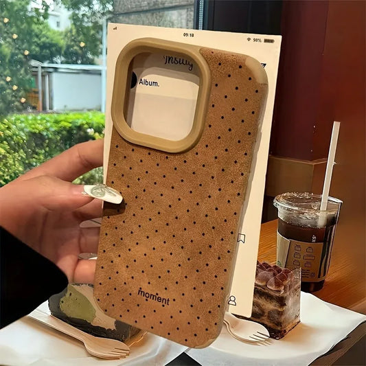 Polka Dot Suede iPhone Case