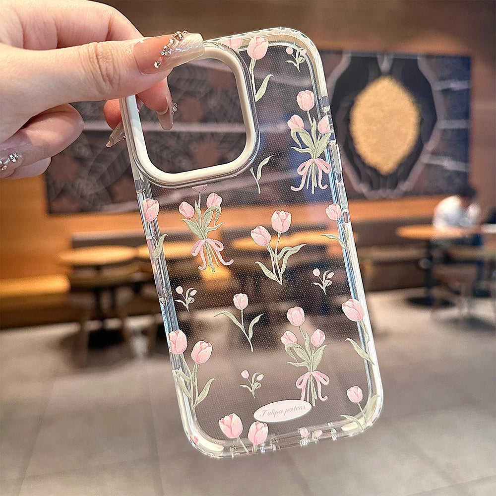 Pink Tulip Flower iPhone Case