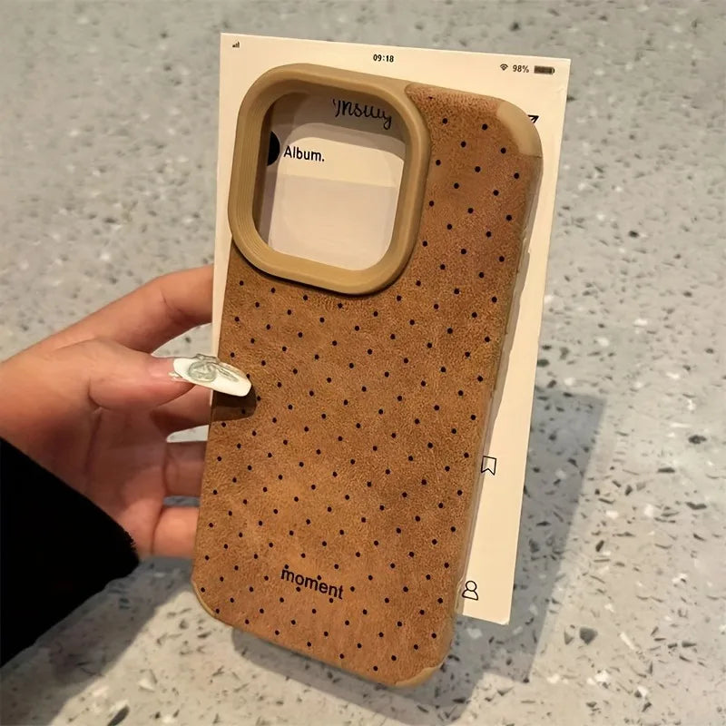 Polka Dot Suede iPhone Case