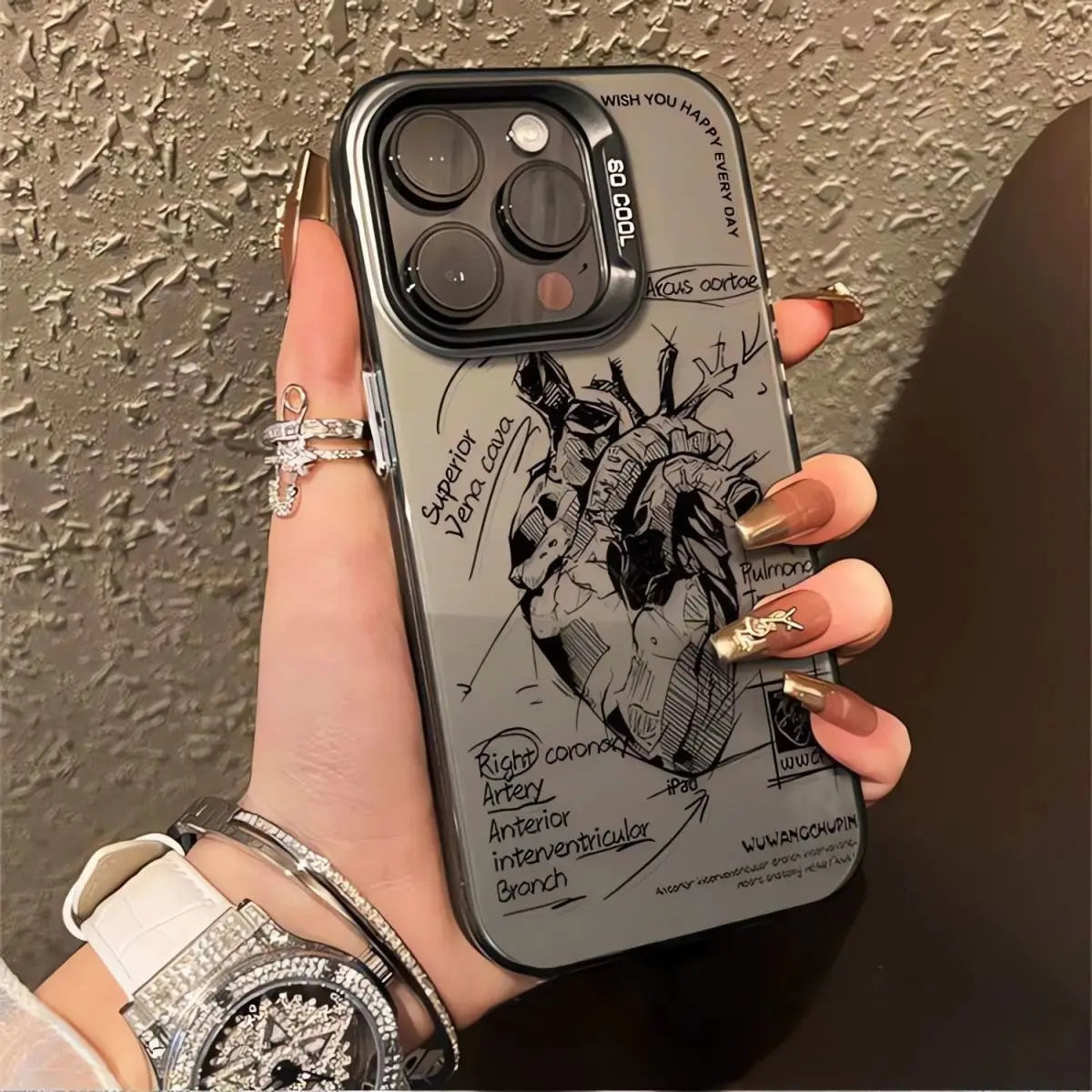 Heart Analysis Trend Phone Case for OPPO A16 A17 A18 A31 A37 A38 A55 A57 A58 A74 A76 A78 A94 A98 4G 5G Matte Shockproof Cover