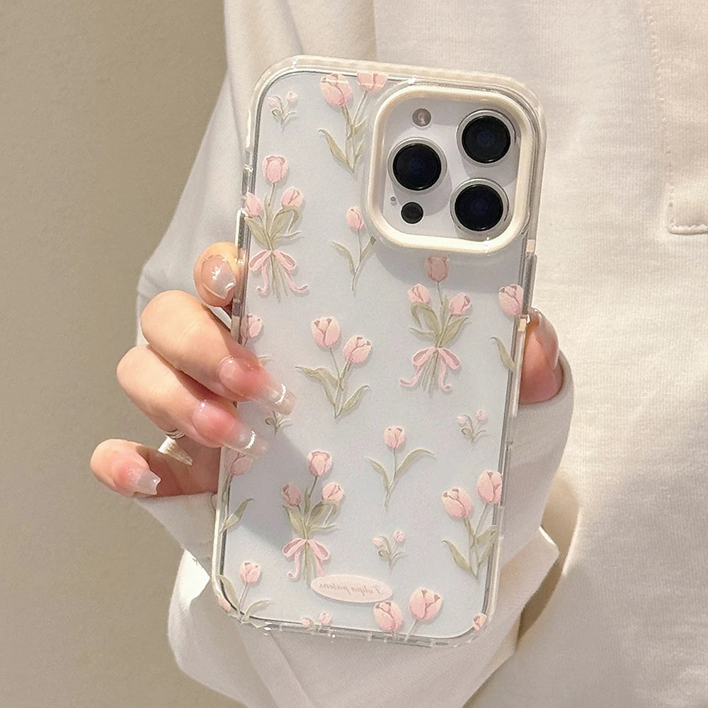Pink Tulip Flower iPhone Case