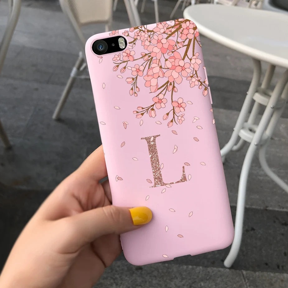 For iPhone 5 5s SE Case Cute Crown Letters Cover Soft Silicone Phone Case For iPhone SE 2020 2022 iPhone5 iPhoneSE Fundas Bumper