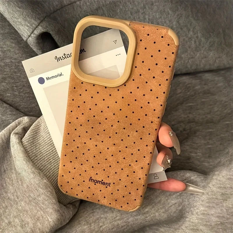 Polka Dot Suede iPhone Case