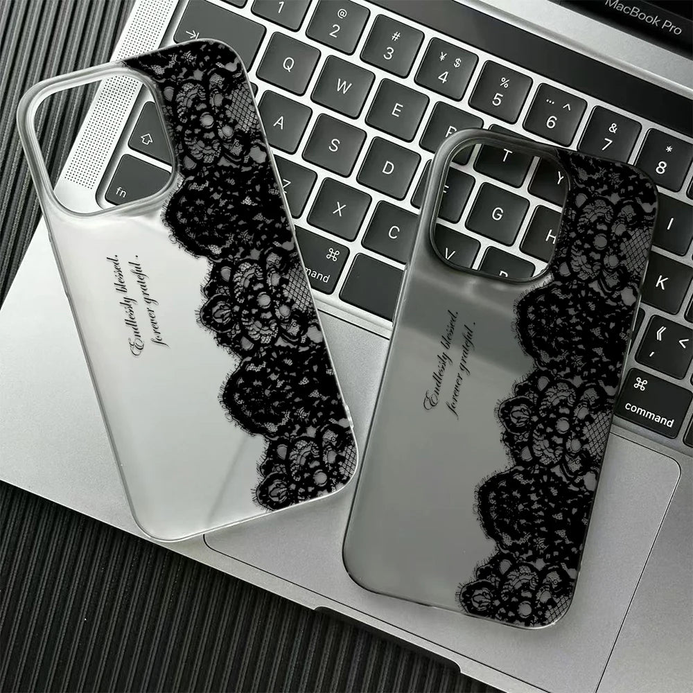 Letter Black Lace iPhone Case