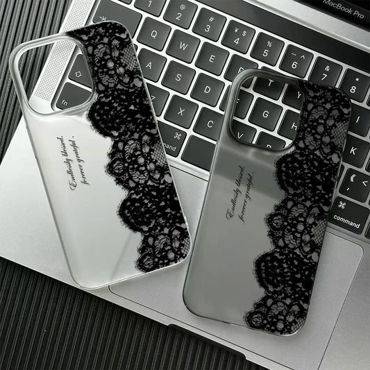 Letter Black Lace iPhone Case