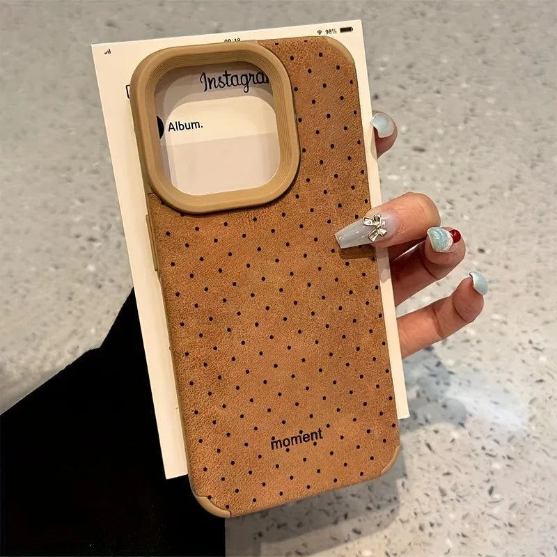 Polka Dot Suede iPhone Case