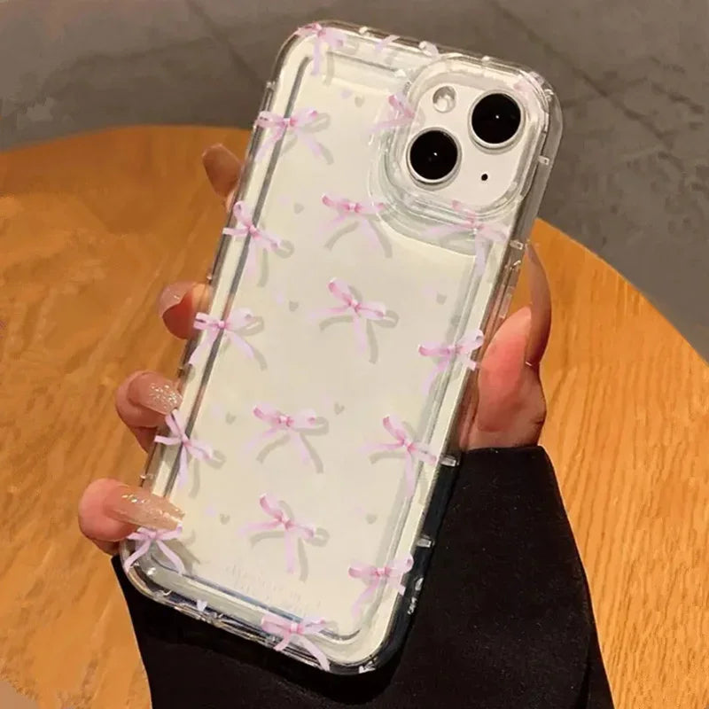 Cute Pink Heart Bow Phone Case