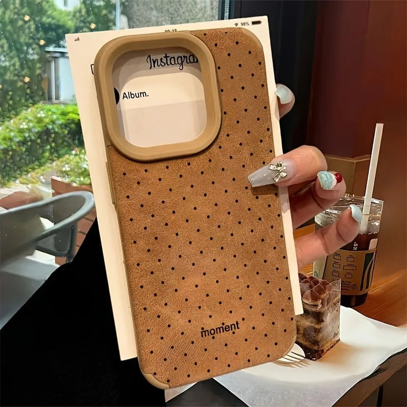 Polka Dot Suede iPhone Case