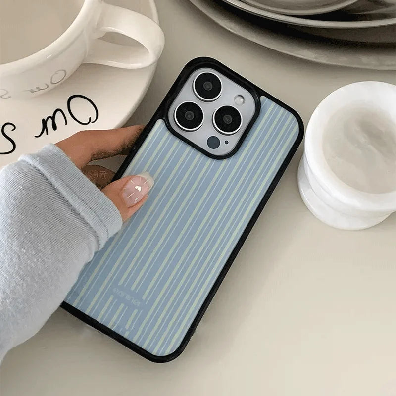 Blue and White Striped Phone Case