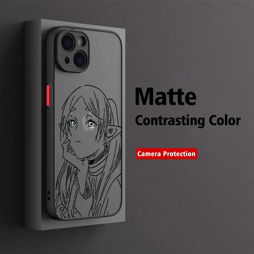 Hot Japan Anime Comics Frieren Phone Case For iPhone 16 15 14 13 12 11 Mini Pro Max X XR XSMax 7 8 Plus Matte Transparent Cover