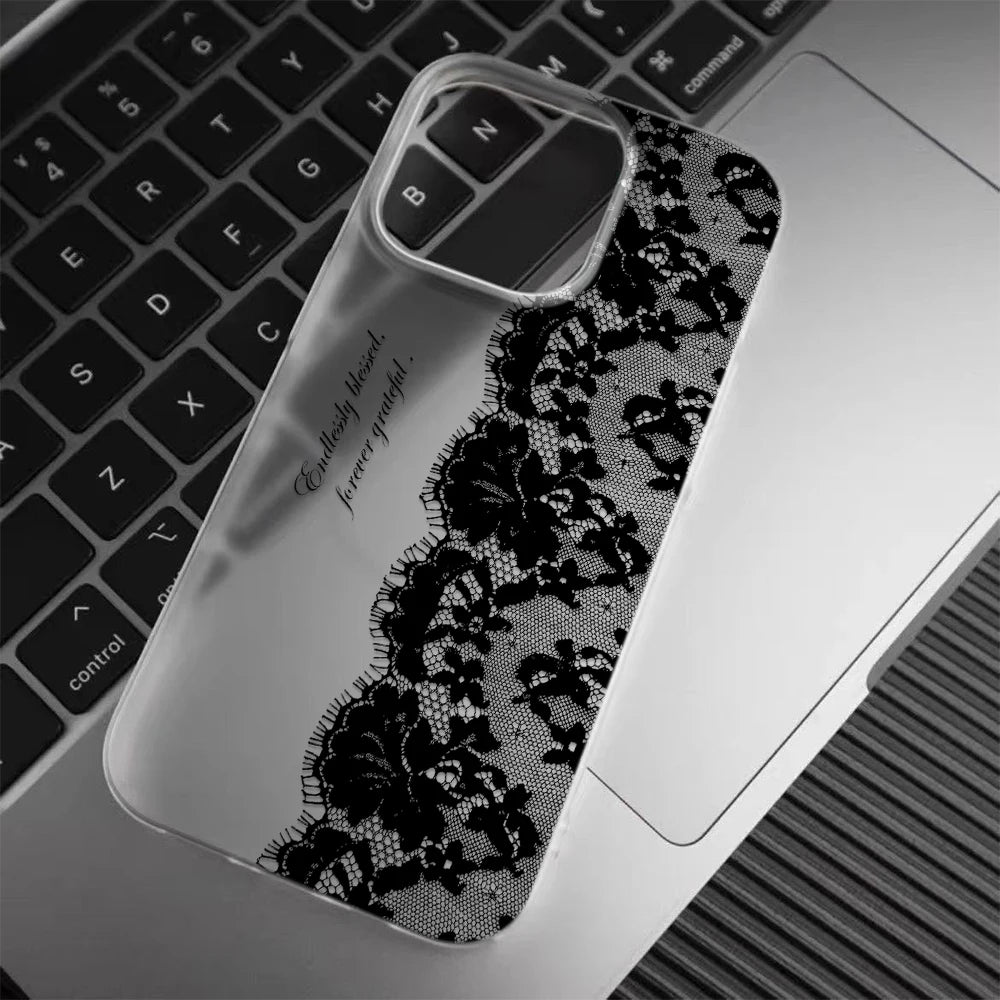 Letter Black Lace iPhone Case