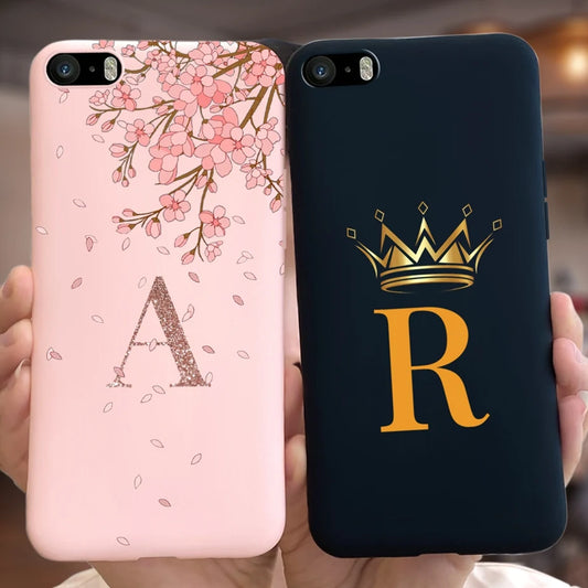 For iPhone 5 5s SE Case Cute Crown Letters Cover Soft Silicone Phone Case For iPhone SE 2020 2022 iPhone5 iPhoneSE Fundas Bumper