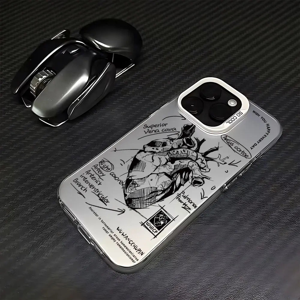 Heart Analysis Trend Phone Case for OPPO A16 A17 A18 A31 A37 A38 A55 A57 A58 A74 A76 A78 A94 A98 4G 5G Matte Shockproof Cover