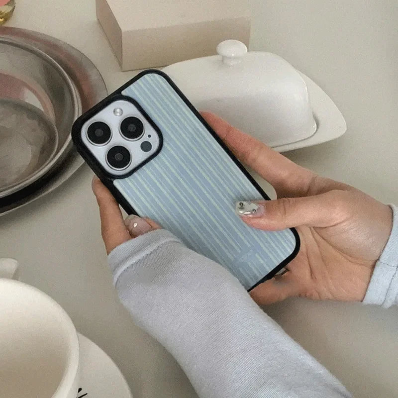 Blue and White Striped Phone Case