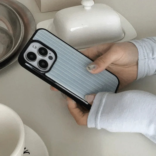 Blue and White Striped Phone Case