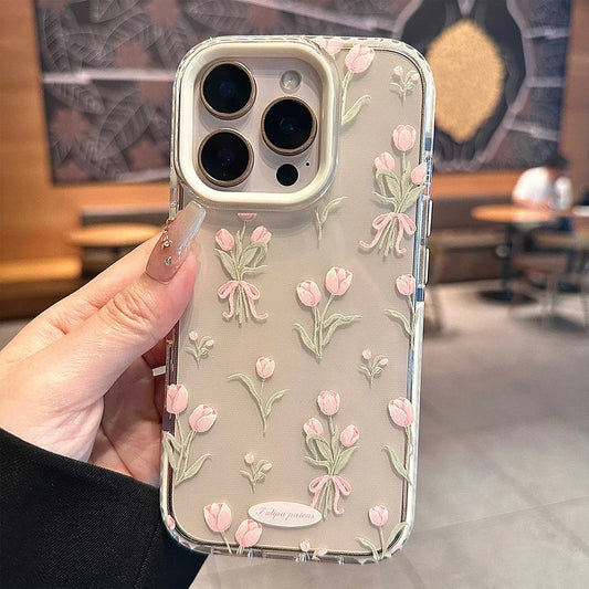 Pink Tulip Flower iPhone Case