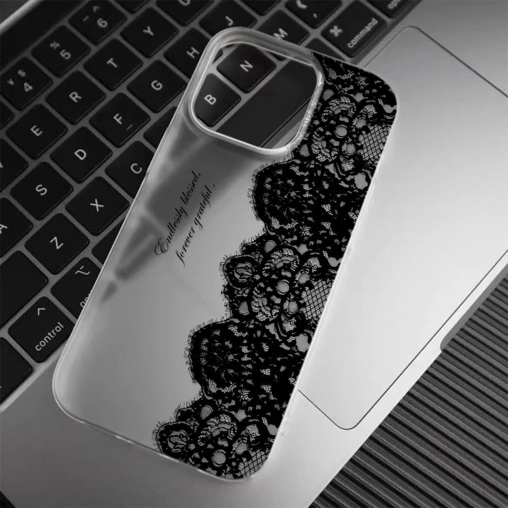 Letter Black Lace iPhone Case