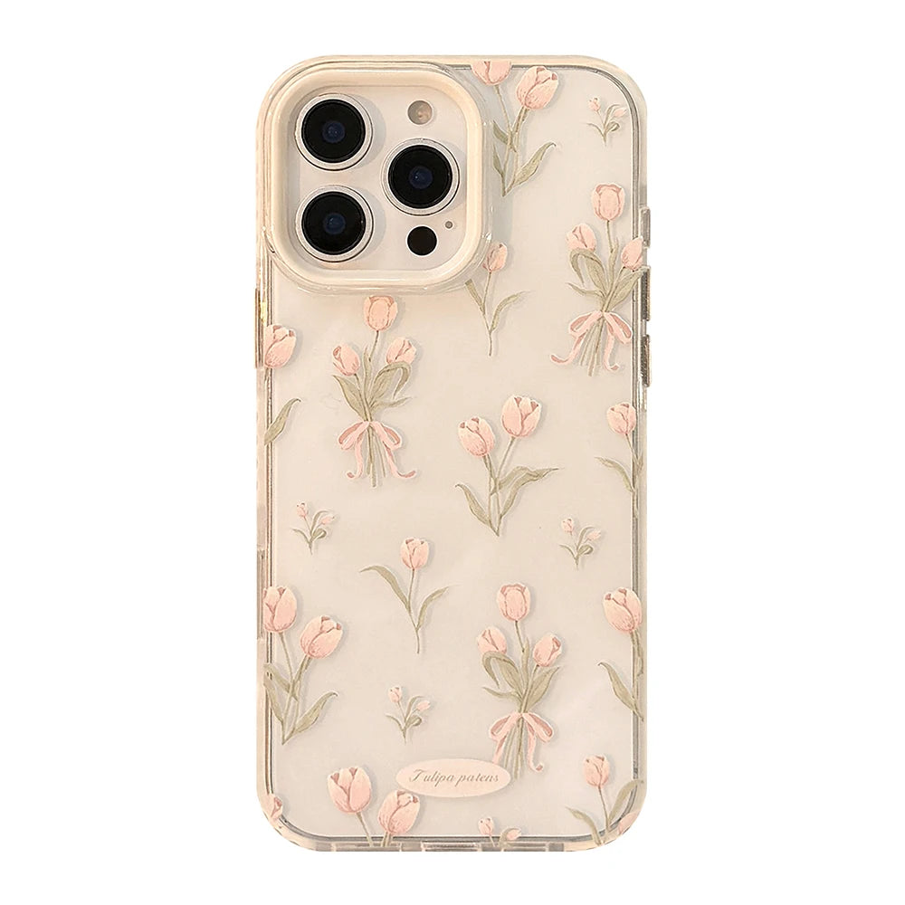 Pink Tulip Flower iPhone Case