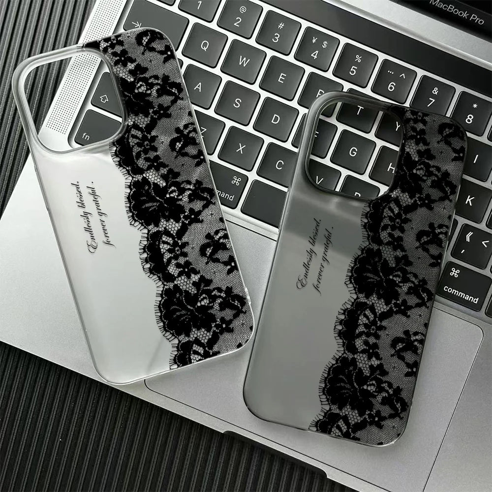 Letter Black Lace iPhone Case