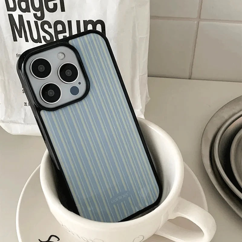 Blue and White Striped Phone Case