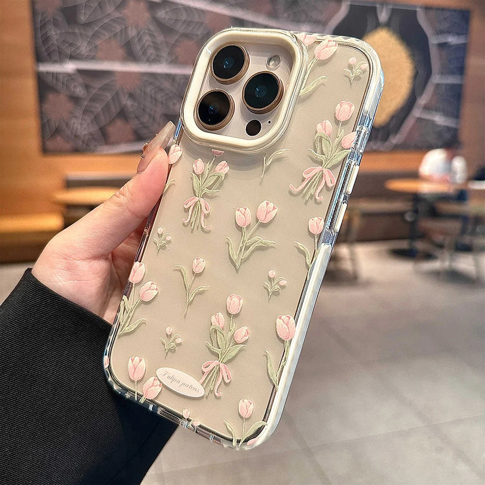 Pink Tulip Flower iPhone Case