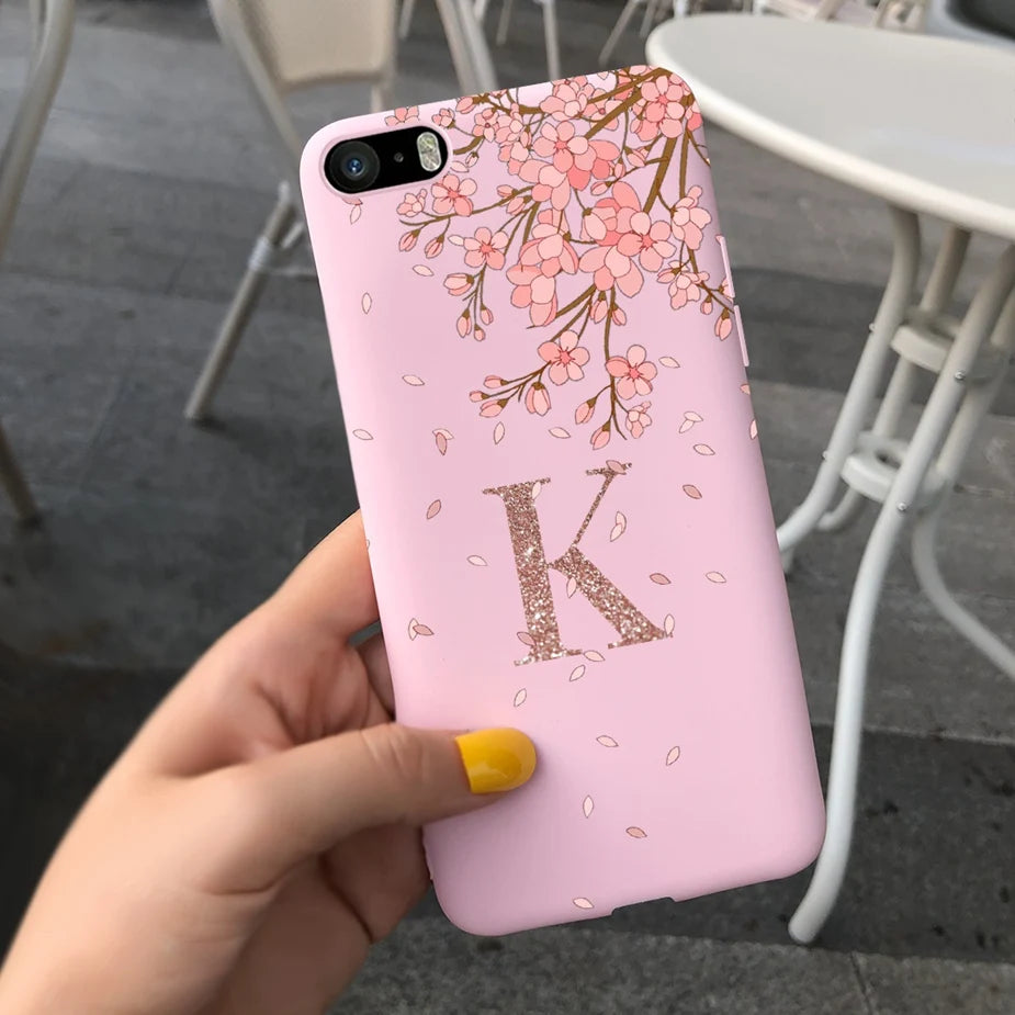 For iPhone 5 5s SE Case Cute Crown Letters Cover Soft Silicone Phone Case For iPhone SE 2020 2022 iPhone5 iPhoneSE Fundas Bumper