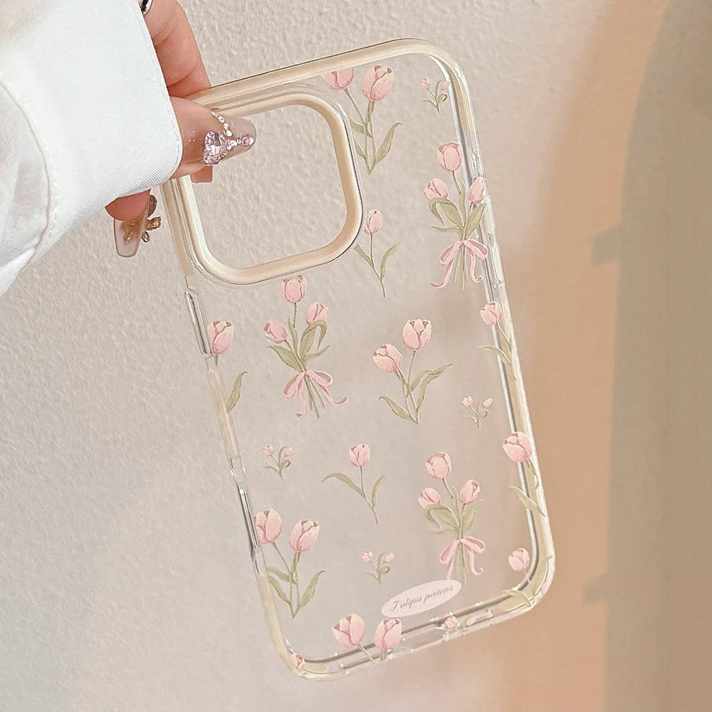 Pink Tulip Flower iPhone Case