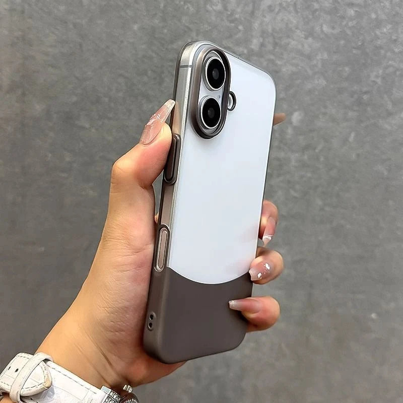 Transparent Hit Color 2 in 1 Phone Case for iPhone Simple New Models Shockproof Clear Hard PC Cover 16 Pro 15pro max 15 14 13 12