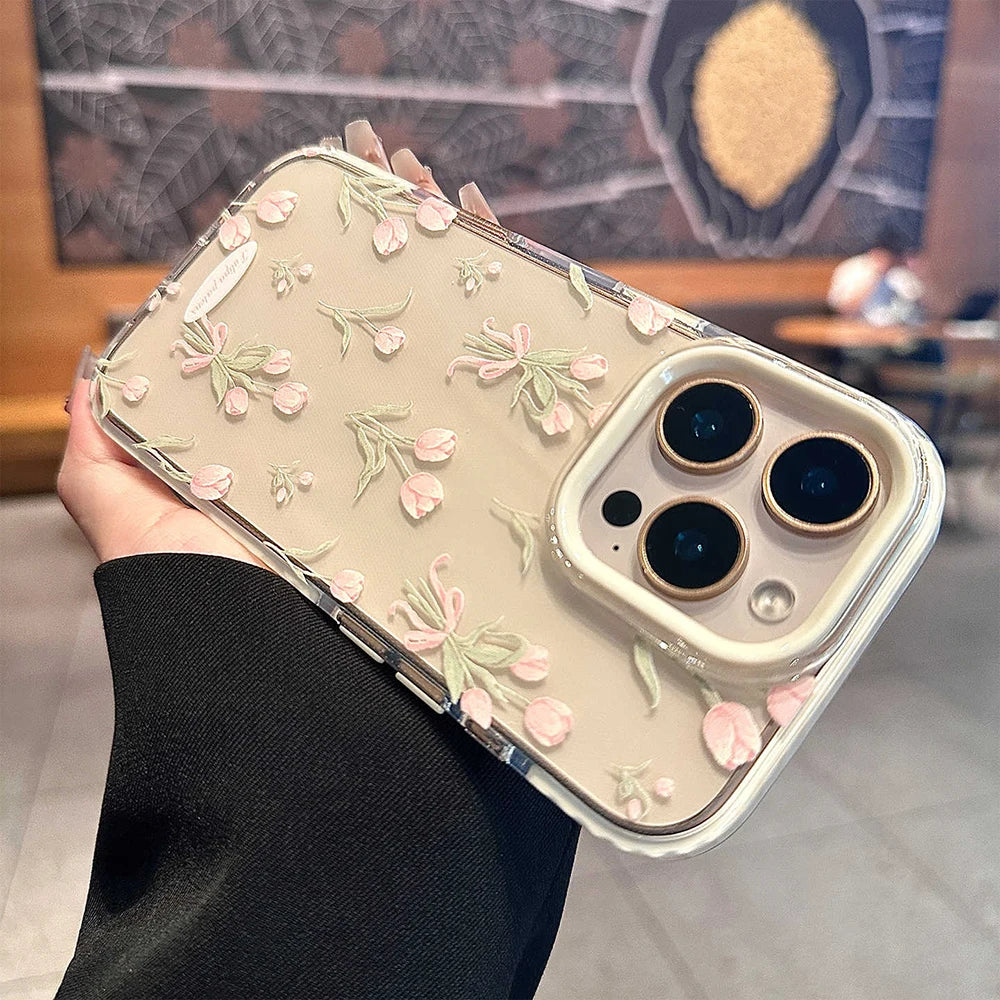 Pink Tulip Flower iPhone Case