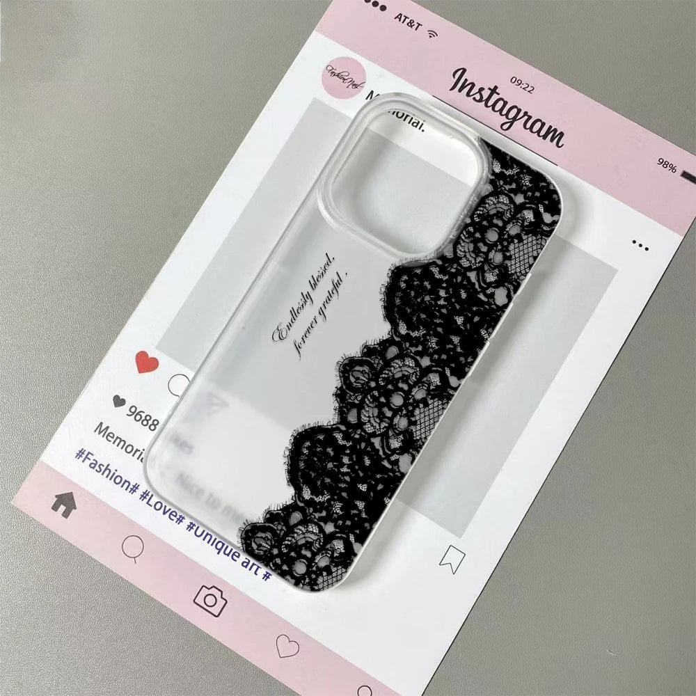 Letter Black Lace iPhone Case
