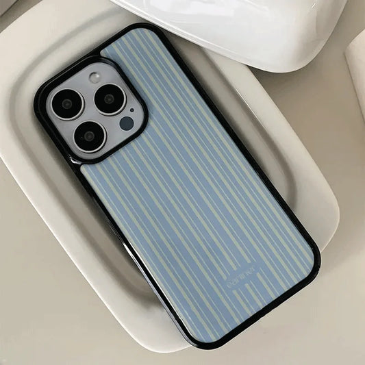 Blue and White Striped Phone Case