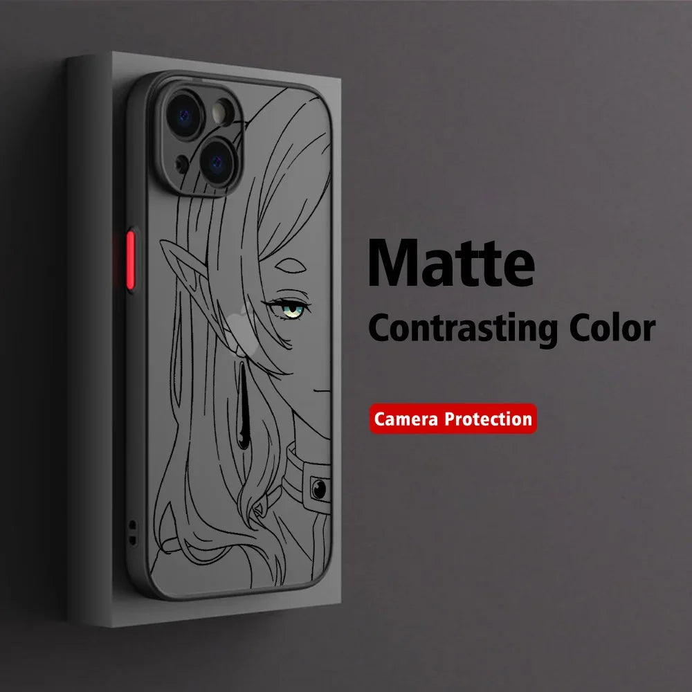 Hot Japan Anime Comics Frieren Phone Case For iPhone 16 15 14 13 12 11 Mini Pro Max X XR XSMax 7 8 Plus Matte Transparent Cover
