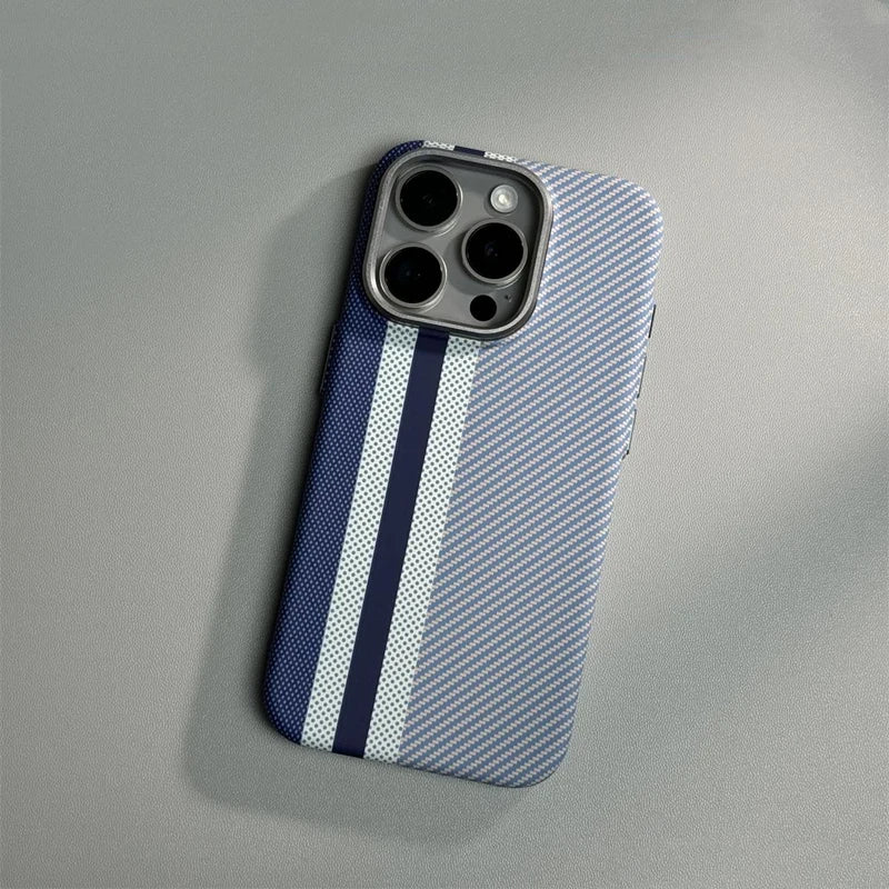 Carbon Fibre Wireless Charging for MagSafe Phone Case for iPhone 17 Pro 16 14 15Pro Max 15 13 12 Alloy Lens Hit Color Hard Cover